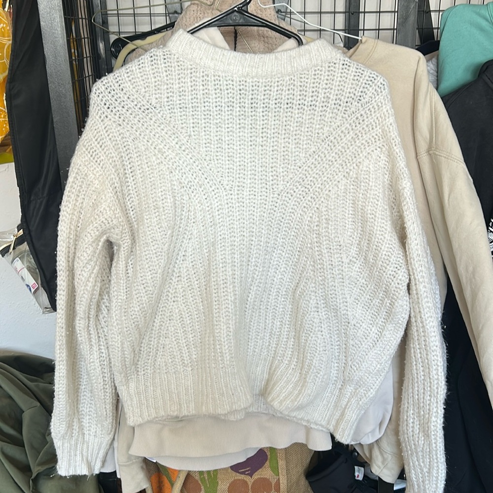 White knit sweater